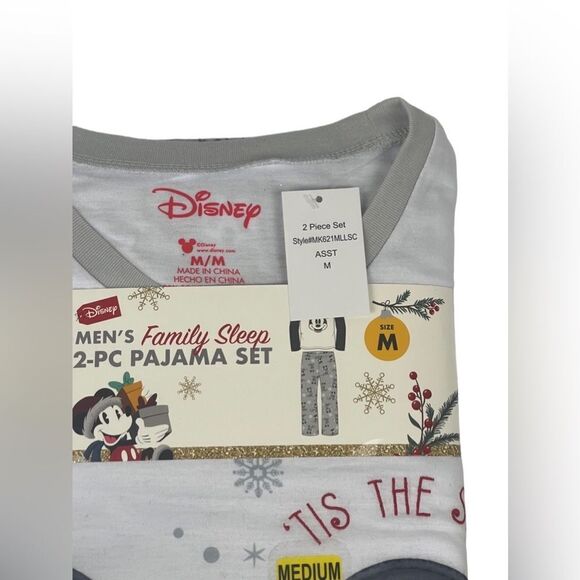 Disney Mickey Mouse Men’s Family Sleep 2 Piece Pajama Set  PJ Christmas Sz M - Picture 5 of 9